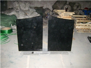 New Absolute Black Polished Granite Monument, Gravestone