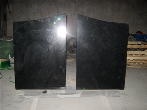 New Absolute Black Polished Granite Monument, Gravestone