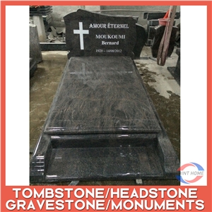 Newest Hot Himalaya Blue Natural Tombstone Engraved Monument