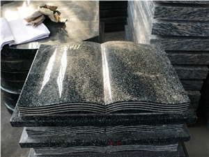 Open Book Grey Granite Memorials Headstone Cemetery Bench
