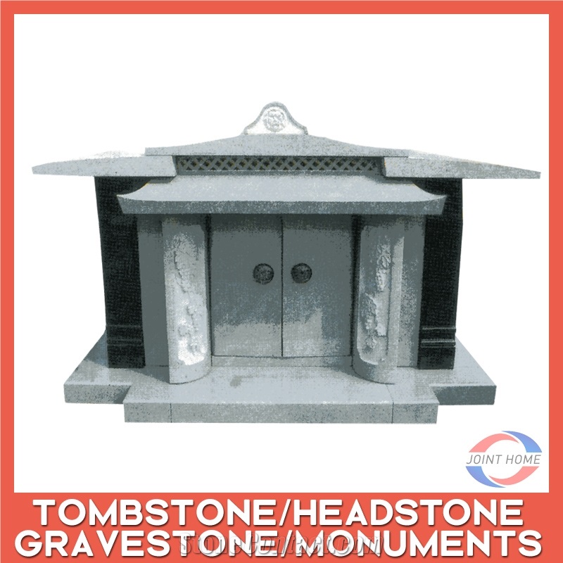 Sesame White Black Granite G603 Tombstone Korea Monument