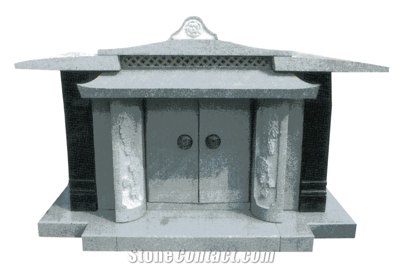 Sesame White Black Granite G603 Tombstone Korea Monument