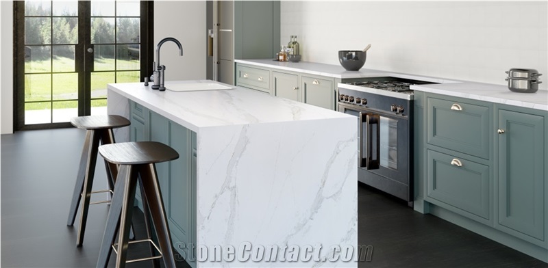 Beautiful Kitchen Top White Calacatta Quartz