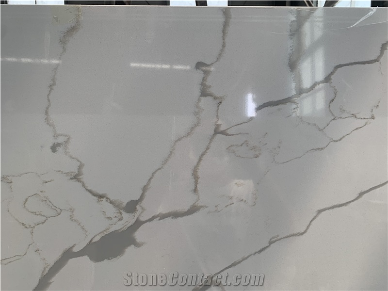 Calacatta White Artificial Quartz Slabs Engineered Surface