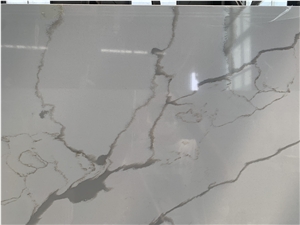 Calacatta White Artificial Quartz Slabs Engineered Surface