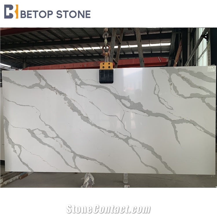 Crystal White Marble Quartz Wall&Floor Slab Artificial Stone