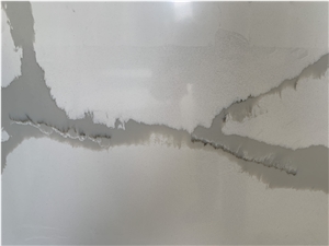 Engineered Solid Surface Calacatta White Quartz Slabs