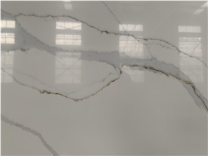 Professional Composite Stone Calacatta Nova Quartz Slabs