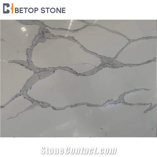 Slab Calacatta Marble Jade Quartz Artificial Stone 1407