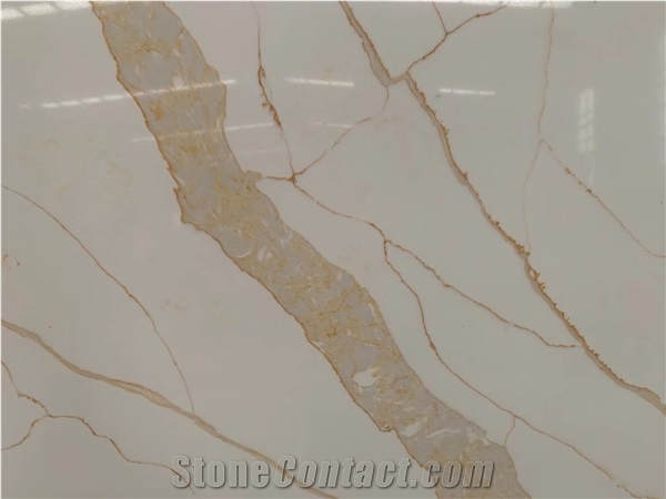 White Artificial Quartz Calacatta Liev