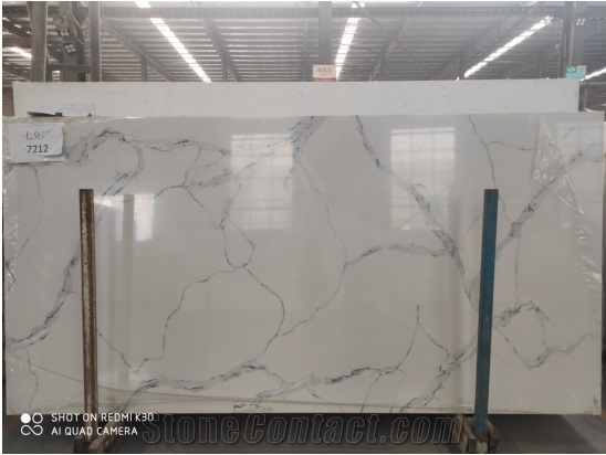 White Artificial Quartz Calacatta Maya Surface