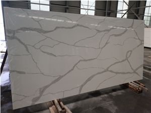 White Artificial Quartz Slab Calacatta Classic