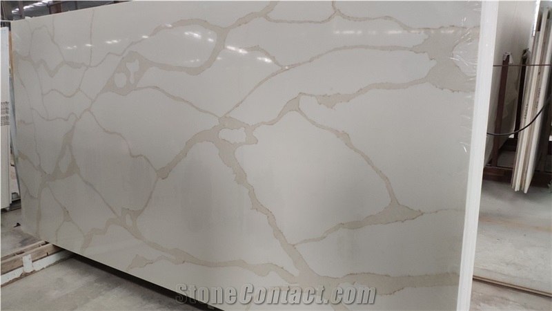 White Artificial Quartz Slab Calacatta Golden