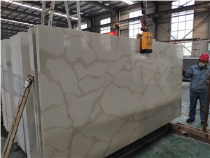 White Artificial Quartz Slab Calacatta Golden