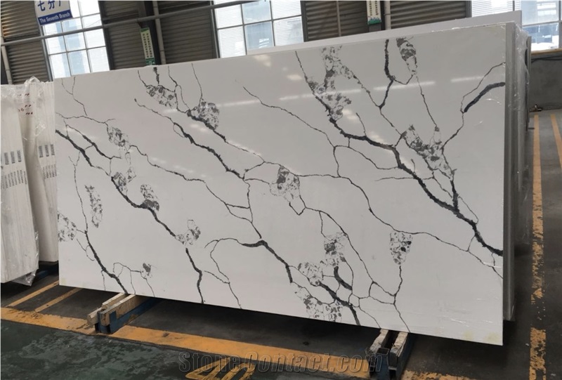 White Calacatta Laza Artificial Quartz