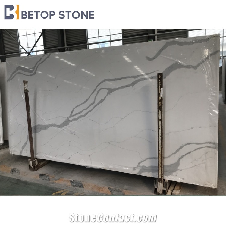 White Quartz Slab Calacatta Machael 