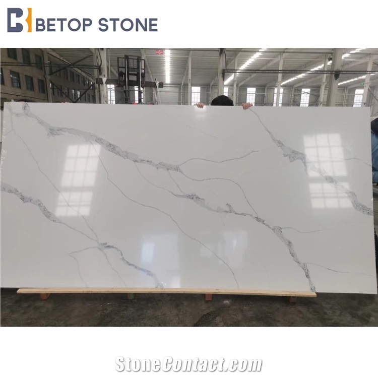 White Quartz Slab Calacatta Statuario 