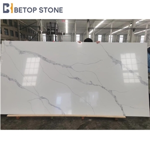White Quartz Slab Calacatta Statuario 