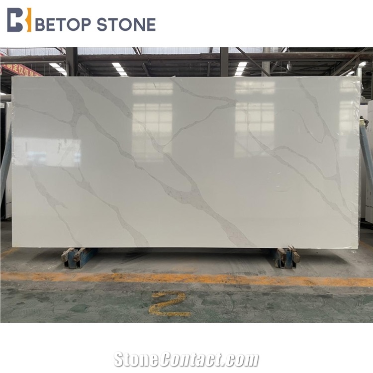 White Quartz Slab Calacatta Statuario 