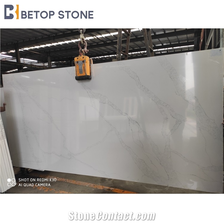 White Quartz Slab Calacatta Statuario 