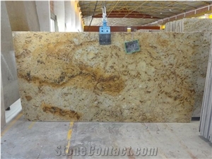 Antique Gold Granite Slabs & Tiles, India Yellow Granite