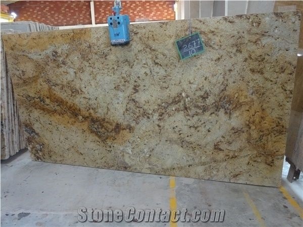 Antique Gold Granite Slabs & Tiles, India Yellow Granite