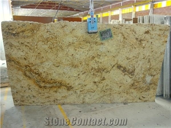 Antique Gold Granite Slabs & Tiles, India Yellow Granite