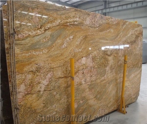 Imperial Gold Granite Slabs, Yellow Granite Tiles  P