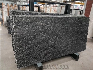 Silver Black Markino Granite Slabs, India Grey Granite