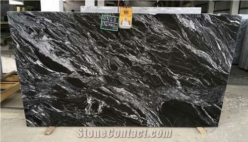Spider Forest Black Granite Slabs