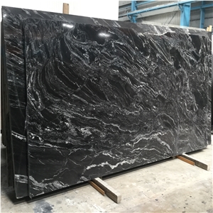 Spider Forest Black Granite Slabs