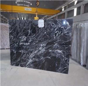 Spider Forest Black Granite Slabs