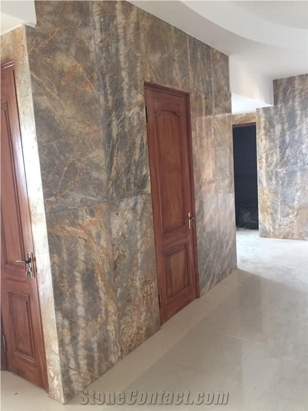 40 X 90 X 2Cm Polished Golden Veins Marble Tile 