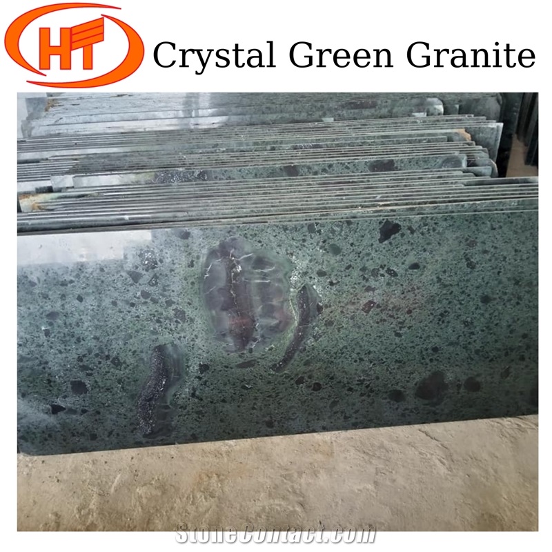 Black Crystal Green Granite Slab