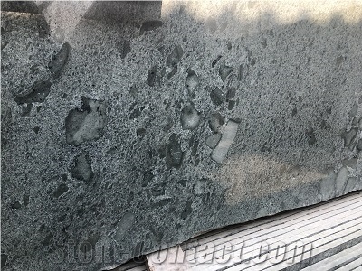 Black Crystal Green Granite Slab