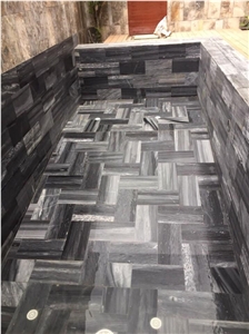 Black Tiger Veins Best Choice Swimming Pool Marble Tile 