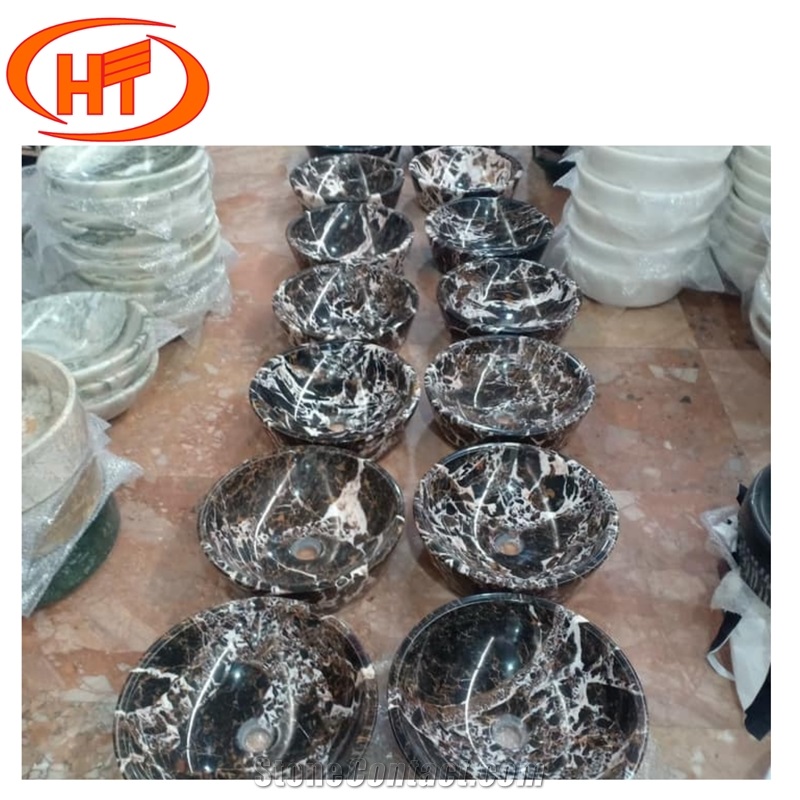 Cow Brown Lavabo Sink Marble From Vietnam