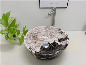 Cow Brown Lavabo Sink Marble From Vietnam