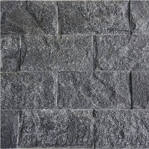 Crystal Black Mushroomed Stone Wall Cladding Wall Stone