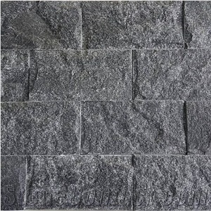 Crystal Black Mushroomed Stone Wall Cladding Wall Stone