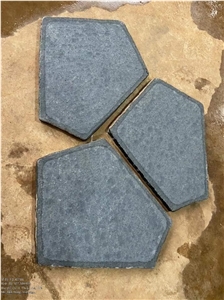 Flammed Black Basalt Flagstone Crazy Stepping Stone 