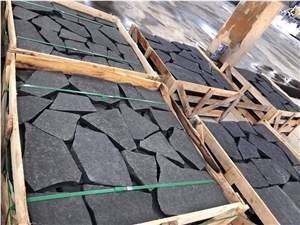 Flammed Black Basalt Flagstone Crazy Stepping Stone 