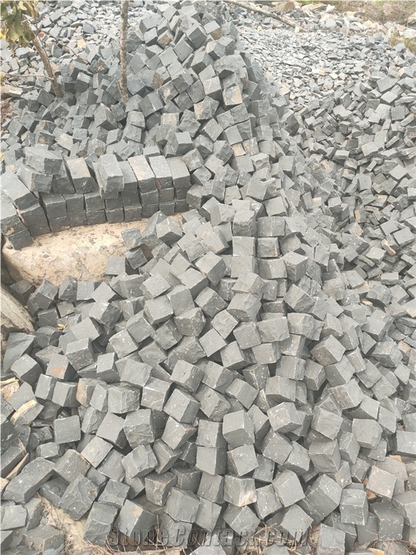 Hand Made Surface Black Basaly Cobblestone 