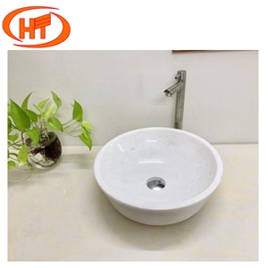 Pure White Marble Sink Round Sink Rectangle Sink