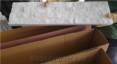 White Marble Exterior & Interior Wall Stone Cladding Ledge Panel 