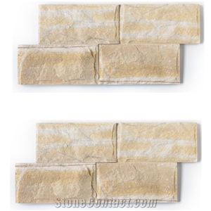 Yellow Marble Stone Mushroom Wall Stone Cladding