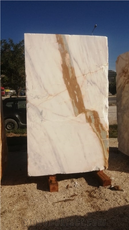 Royal Golden White Marble Blocks