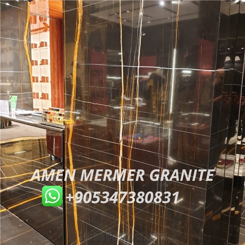 SAHARA BLACK MARBLE POLISHED STAIRS