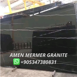Tunisian Nero Marquina Marble Slabs Tunisian Nero Marquina Marble Slabs