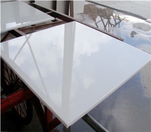 Pure White Nano Glass Marble  Artificial Marble Floor Tiles